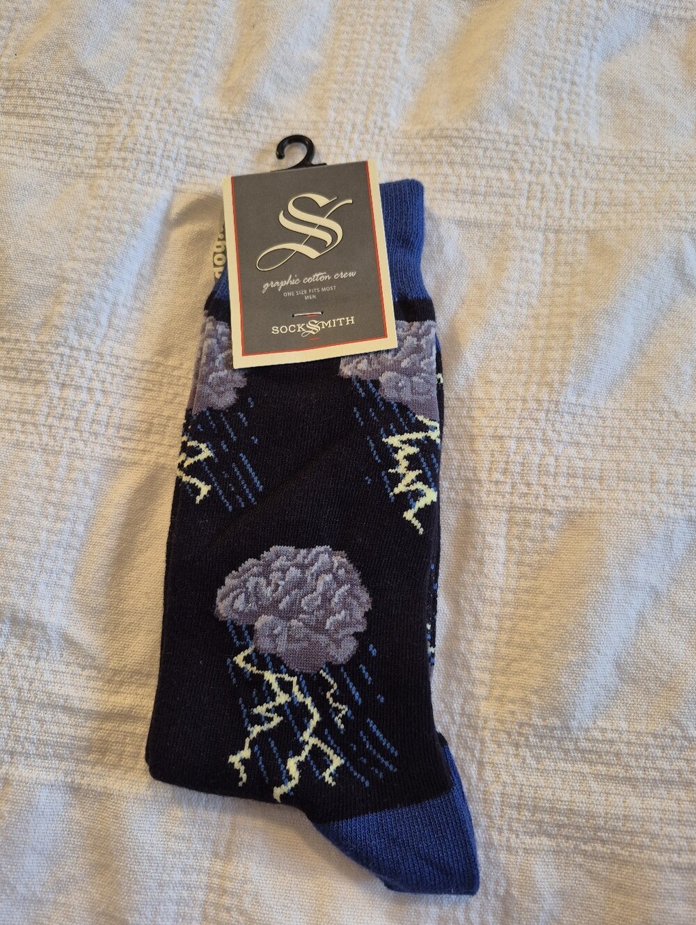 Sock Smith Brain Storm men's one size cotton blend crew socks NEW